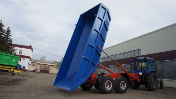 Герметичный тракторный самосвальный полуприцеп ПТСЖ-12 двухосный (фото 2)